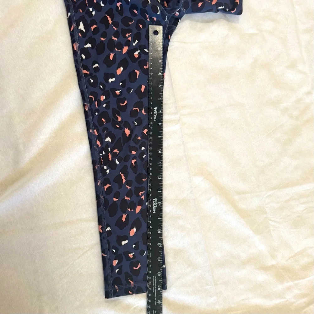 Marika Sport Leggings Navy Blue Peach Leopard Size Small 4-6 - Picture 6 of 7